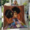 African Black Kid Quilt  Colorful Melanin Poppin Adorable Kid Premium Quilt Blanket Size Throw